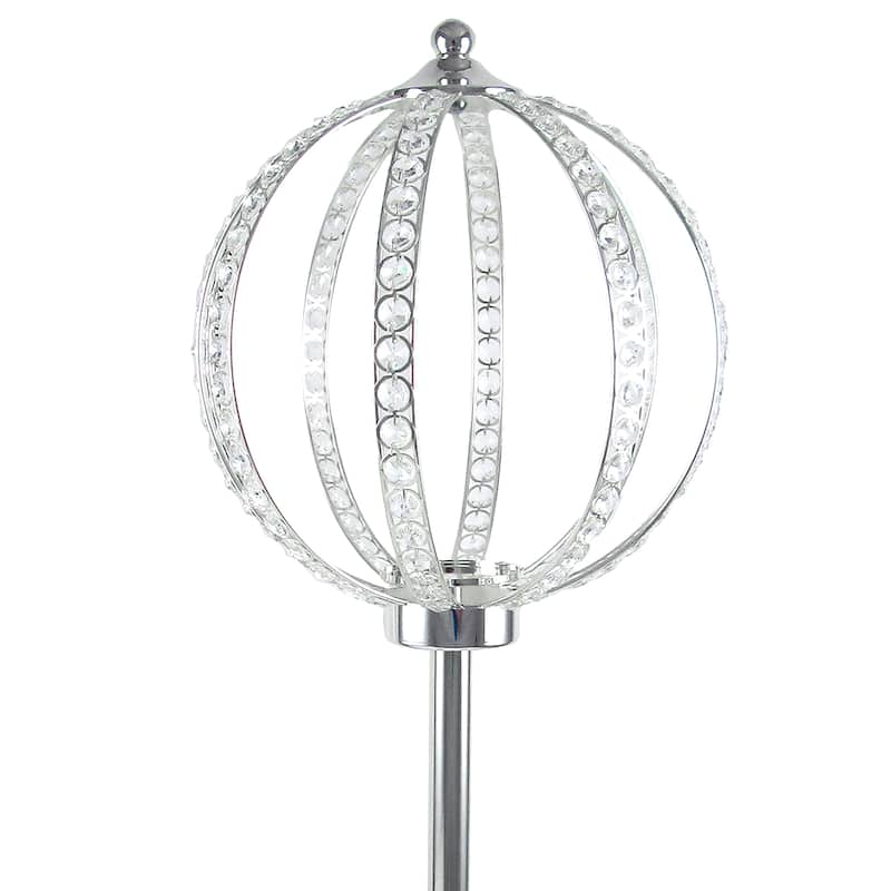 Silver Luxury Crystal Bead Ball Globe Princess Decor Large Wedding Centerpiece Stand Flower Riser