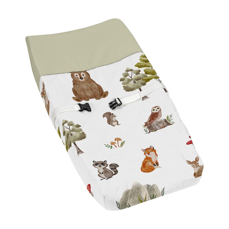 Sweet Jojo Designs Woodland Forest Animals Boy Girl Gender Neutral Unisex Changing Pad Cover Friend Bear Fox Hedgehog Watercolor