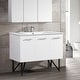 preview thumbnail 6 of 45, Swiss Madison Annecy 60" Double, Two Doors, One Drawer, Bathroom Vanity Glossy - Glossy White
