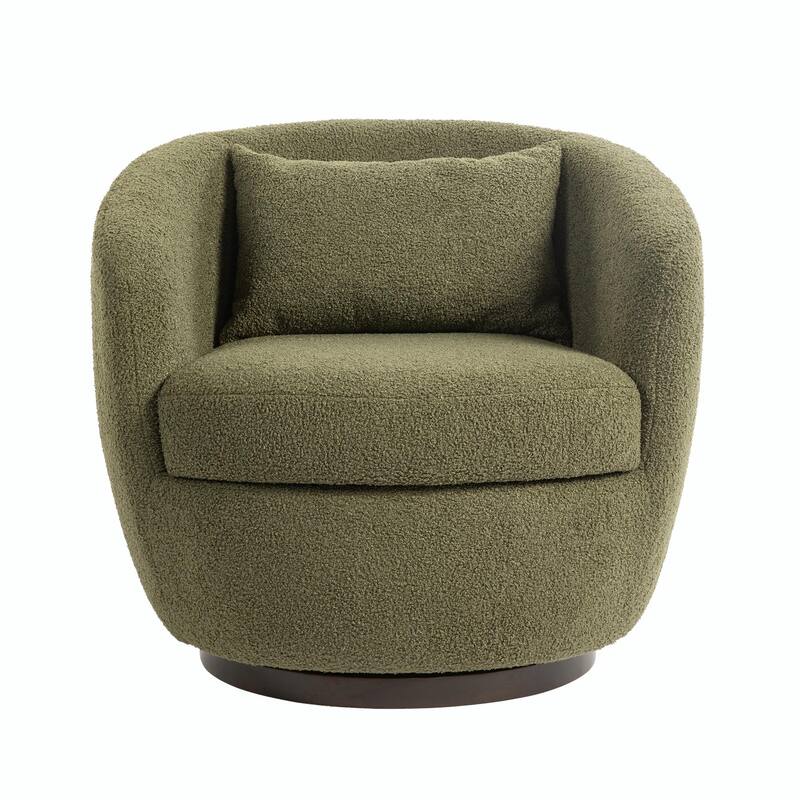 Modern Swivel Barrel Armchair with Storage