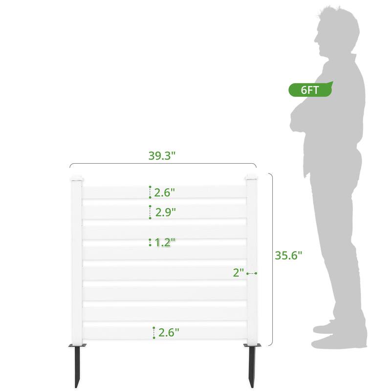 Courtyard Privacy Fence Without Digging Pits, Easy To Set Up, No Damage To The Ground,2,4-Panel - 39.3 in. W x 35.6 in. H