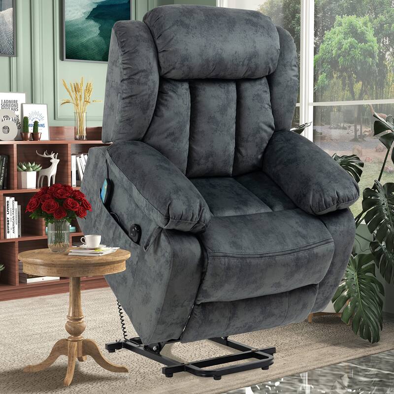 Lift Recliner Chair for Elderly with Massage & Heat with Side Pockets