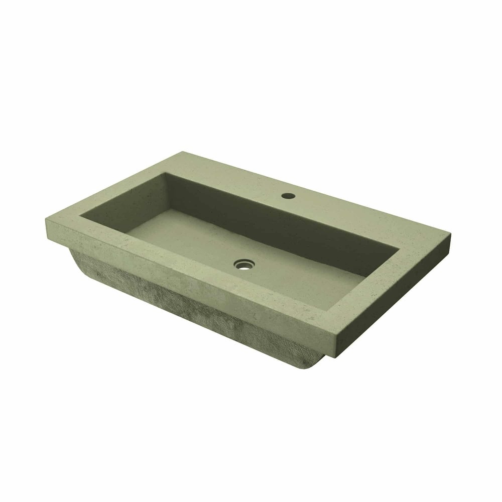 30" NativeStone Trough Drop-in Rectangular Bathroom Sink - 30x19x5.5