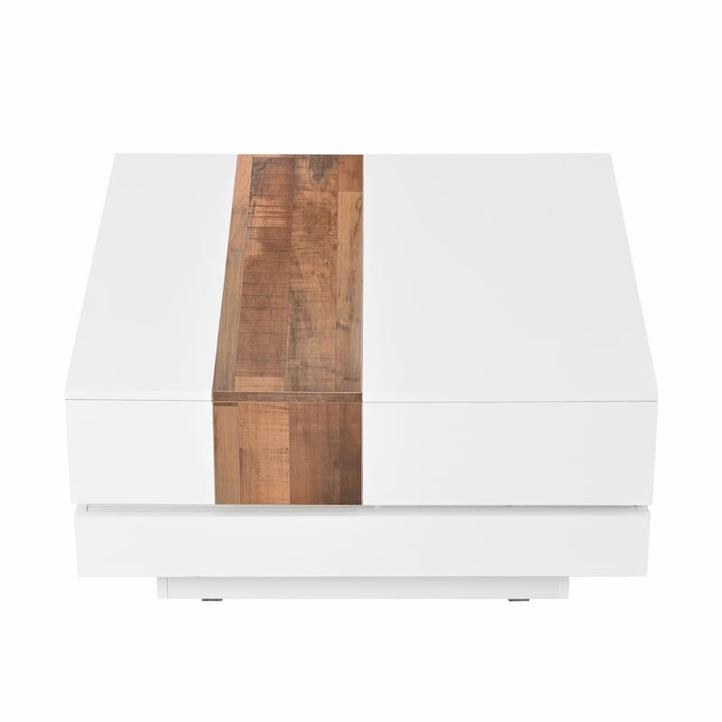 31.4" Square Coffee Table with Sliding Top and Hidden Storage