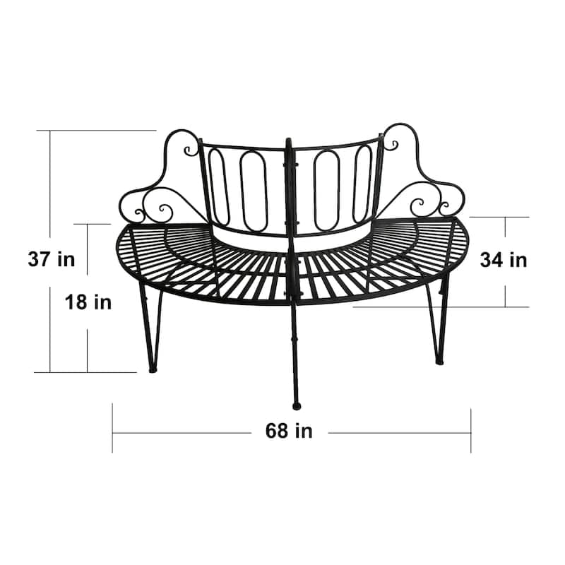 Tree Wrap Outdoor Garden Bench - 68" - Black