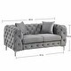 preview thumbnail 34 of 32, Morden Fort Modern Contemporary Love Seat with Deep Button Tufting Dutch Velvet, Solid Wood Frame and Iron Legs