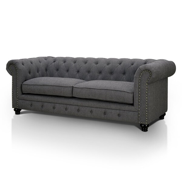 Mofi Transitional Fabric Upholstered Tufted Nailhead Trim Sofa by Furniture of America On Sale Bed Bath Beyond 12331987