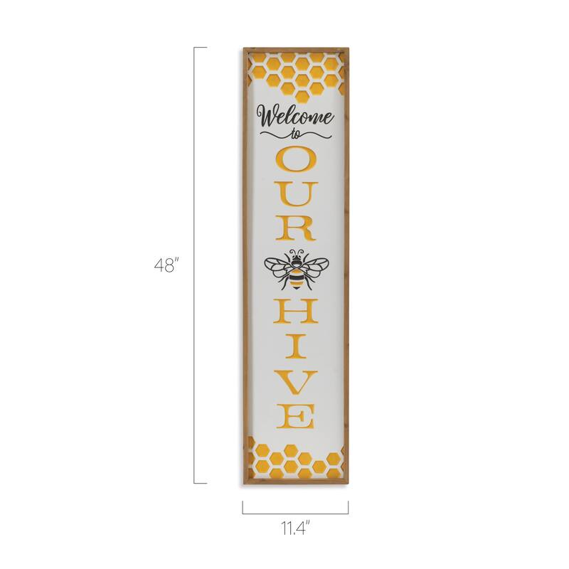 48 in. Wooden Engraved Bee Wall Sign