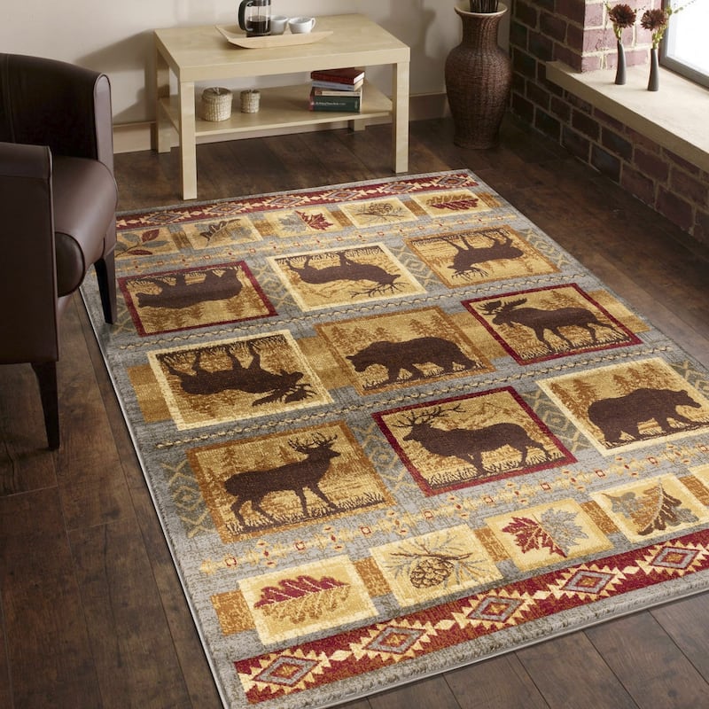 Nature's Nest GC_CBL3004 Multi Lodge Area Rug