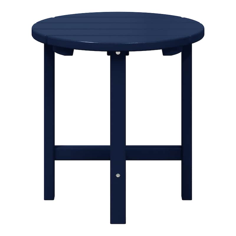 Polytrends Altura Eco-friendly All Weather Round 18" Side Table - Navy Blue