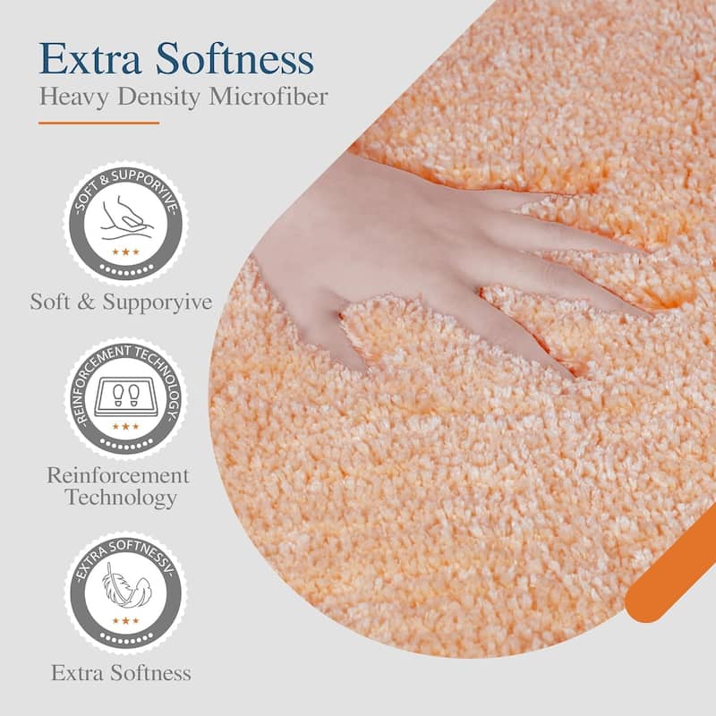 Bathroom Rug Non Slip Bath Mat for Bathroom, Water Absorbent Soft Microfiber Shaggy Bathroom Mat Machine Washable Bath Rug