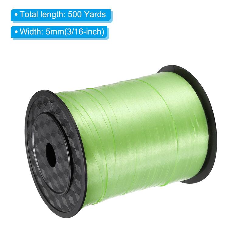 Curling Ribbon Crimped Balloon String Metallic 3/16" for Decoration - Light Green - 500 Yards