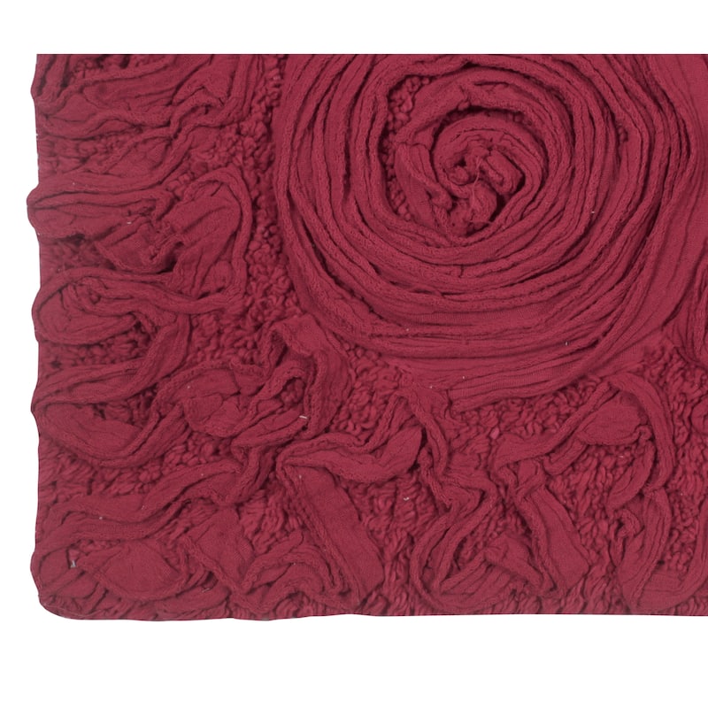 Bell Flower Bathroom Rug, Cotton Soft, Water Absorbent Bath Rug, Non Slip Shower Rug Machine Washable 24"x40" Rectangle