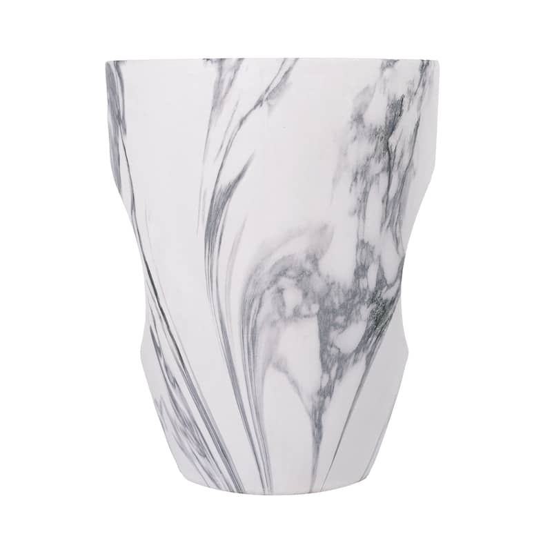Christopher Knight Home - Modern Indoor/Outdoor 19.29"H MgO Accent Side End Table with Sculptural Cutout & Marble Finish