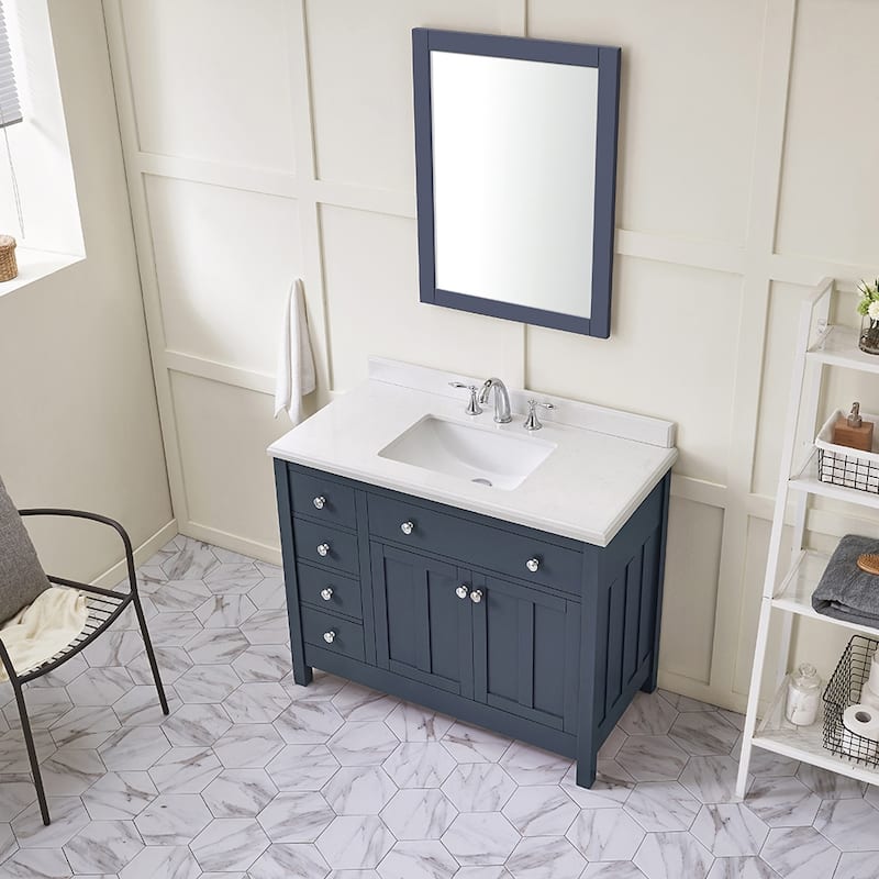 OVE Decors Newcastle 42 in Undermount Single Sink Vanity with Marble Top