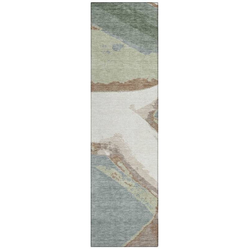 Machine Washable Indoor/ Outdoor Modern Cheney Chantille Rug