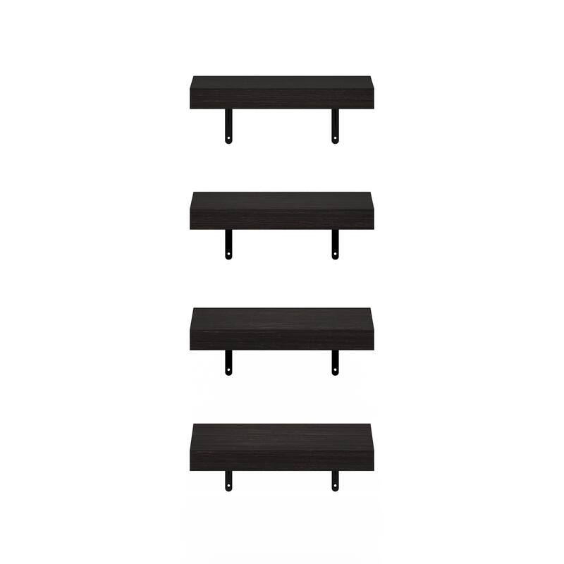 Furinno Tanna 15-Inch Wall Mounted Floating Display Shelves, Natural, Set of 4