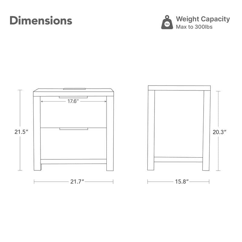 Spruce & Spring Scout 3-Piece Solid Wood Bed Set with Platform Bed Frame and 2 Nightstands