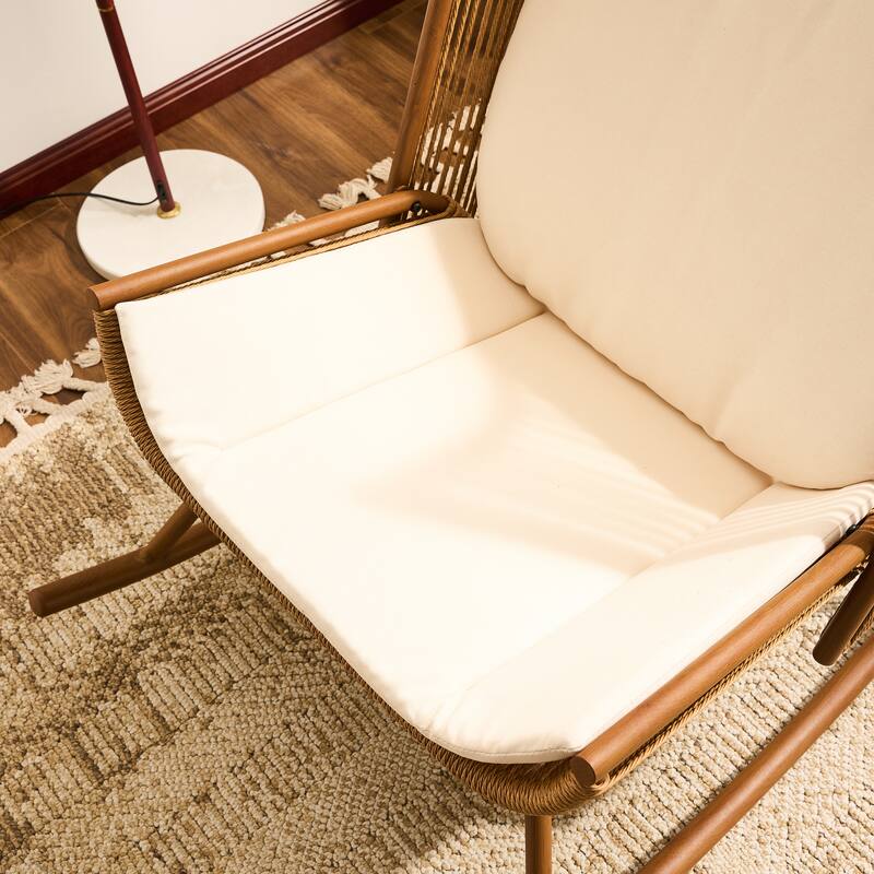 Christopher Knight Home - Modern Outdoor Rocking Chair with PE Rattan and High Back