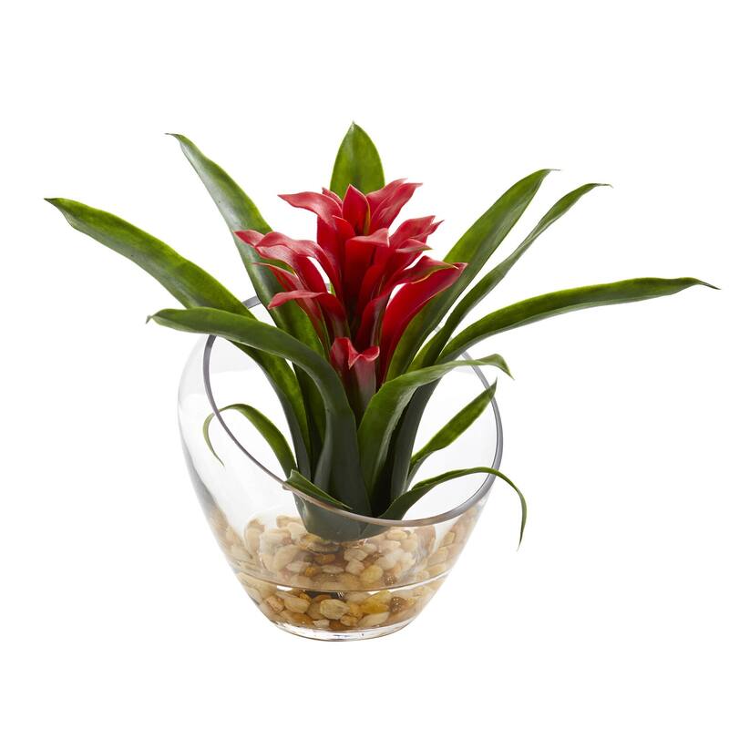 Artificial Flower Arrangement in Pitcher - 18 Inch Chic Home Decor - Red - 8