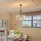 preview thumbnail 4 of 12, Coastal Rustic 4-light Drum Kitchen Island Chandelier Cottage Wood Ceiling Lights Dining Room Foyer - D 20'' x H 83.5''