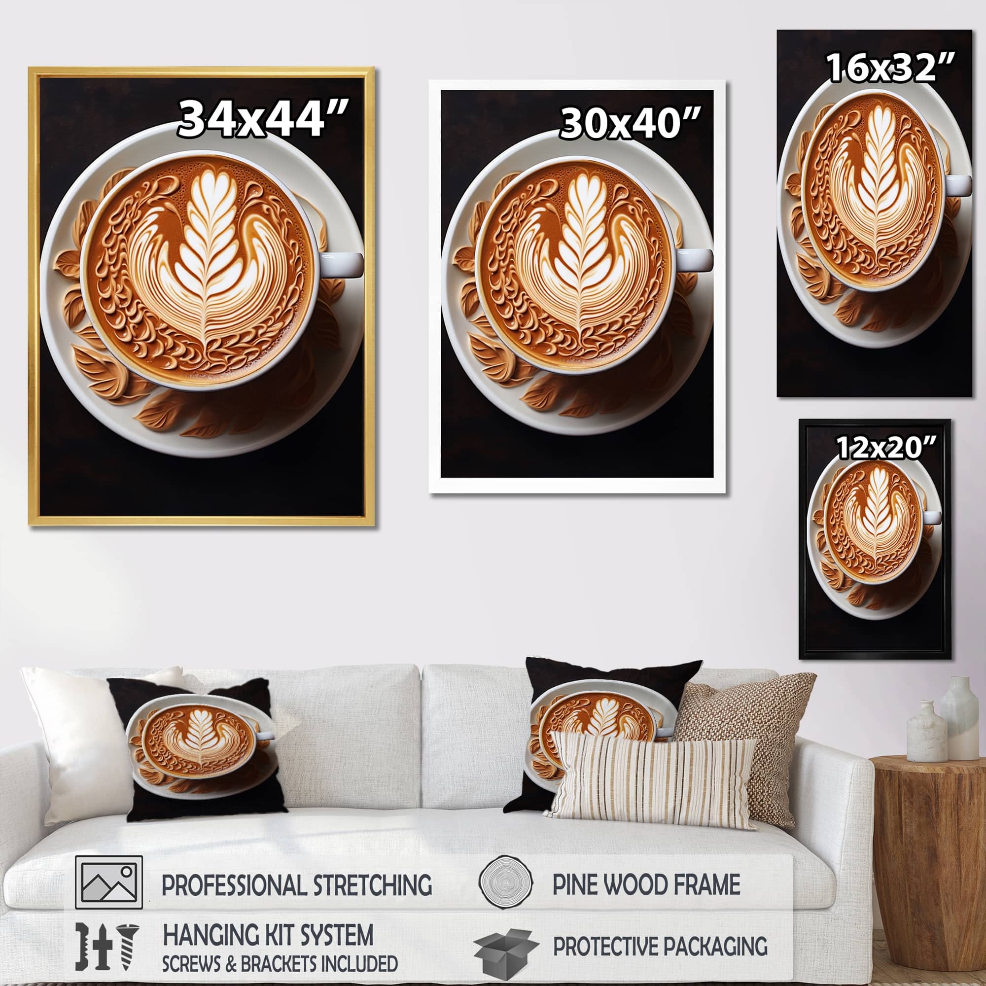Designart quot Food Baristas Art I quot Cooking Framed Canvas Prints Bed Bath