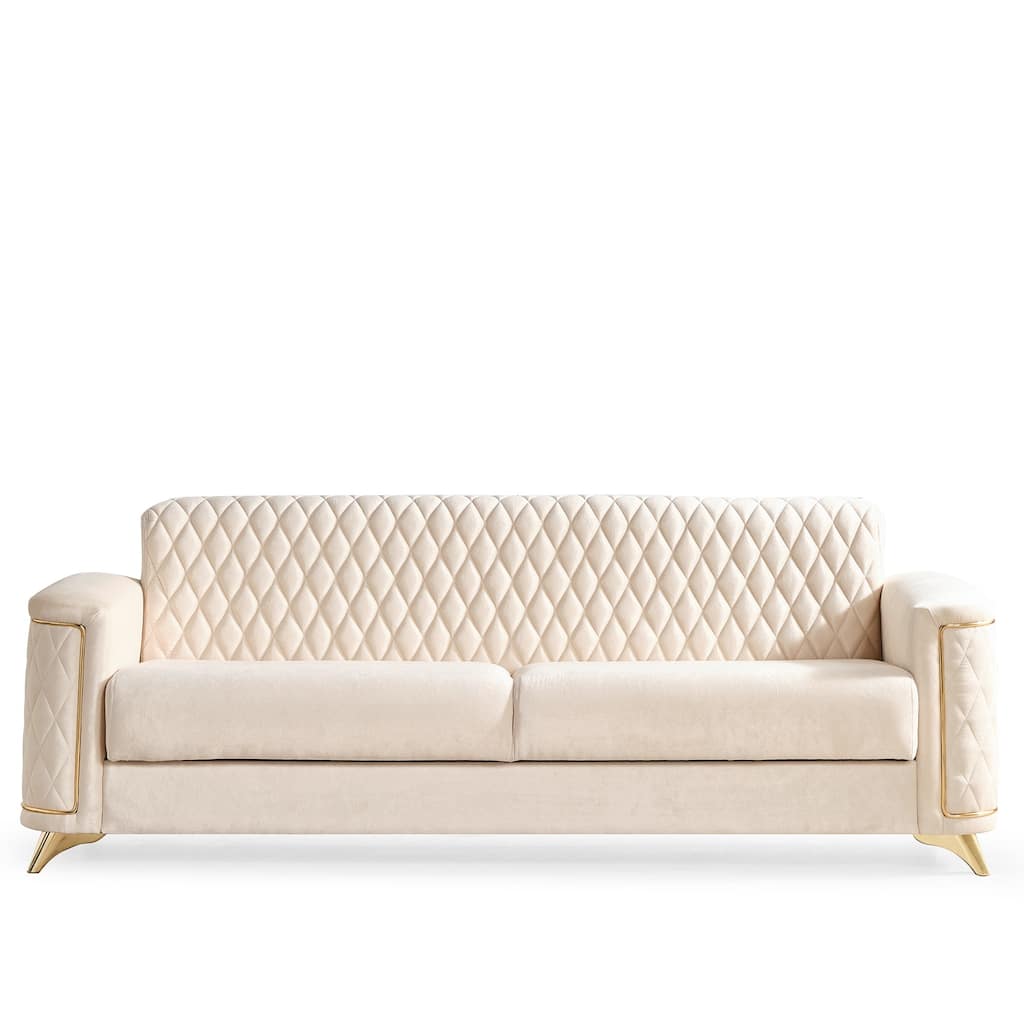 Luna Contemporary Style 2PC/3PC Livingroom Set Made with Wood & Velvet Fabric