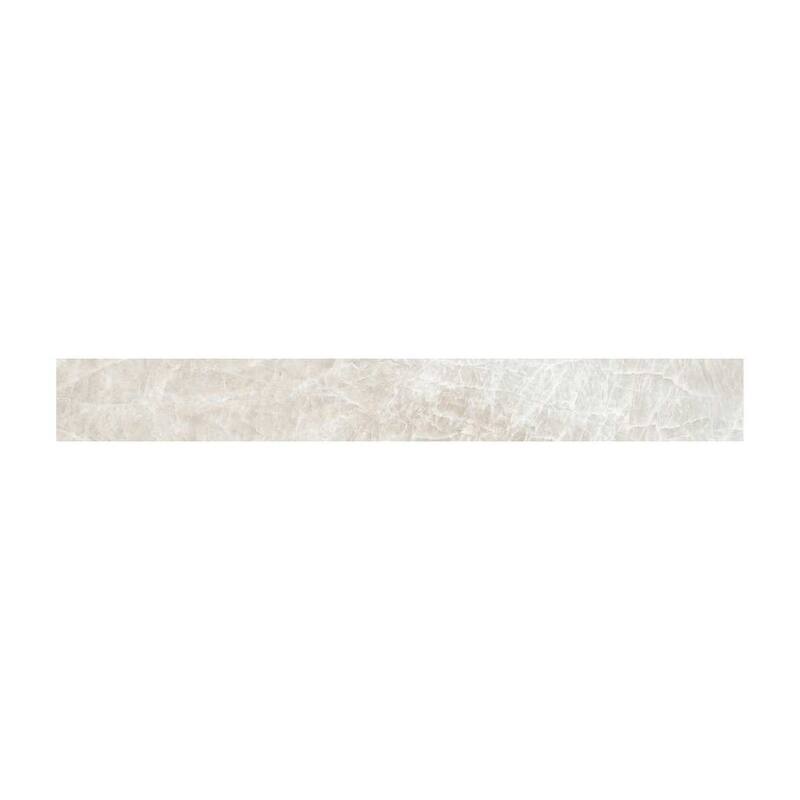 Galleria White 3x24 Semi-Polished Porcelain Bullnose Tile Trim - 3 x 24 - 1-Piece