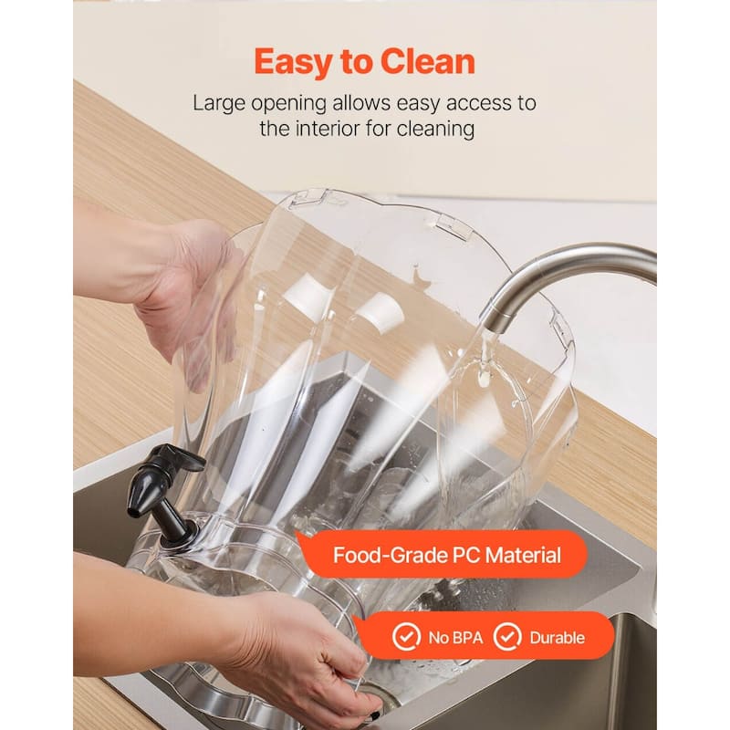 3.4 Gallon Large Clear Beverage Dispenser with No-Drip Spigot for Parties or Outdoor Gatherings - 12.99 x 21.3 in