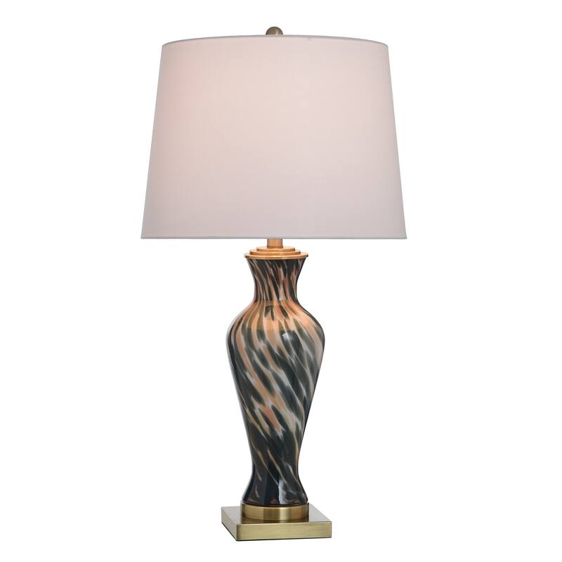 StyleCraft Glass Table Lamp - Igny Gold - White Shade