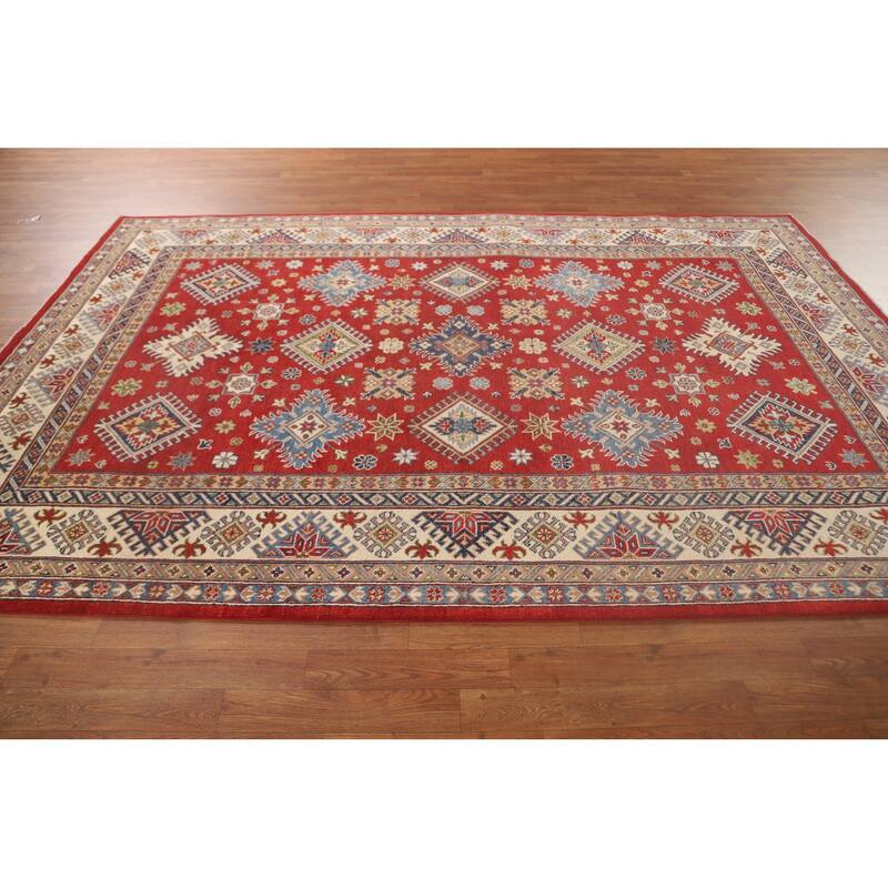 Traditional Red Kazak Area Rug Handmade Wool Carpet - 6'6"x 9'8"