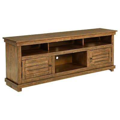 Ayne TV Stand Media Cabinet, 2 Doors and 4 Shelves, Brown Wood 70 Inch