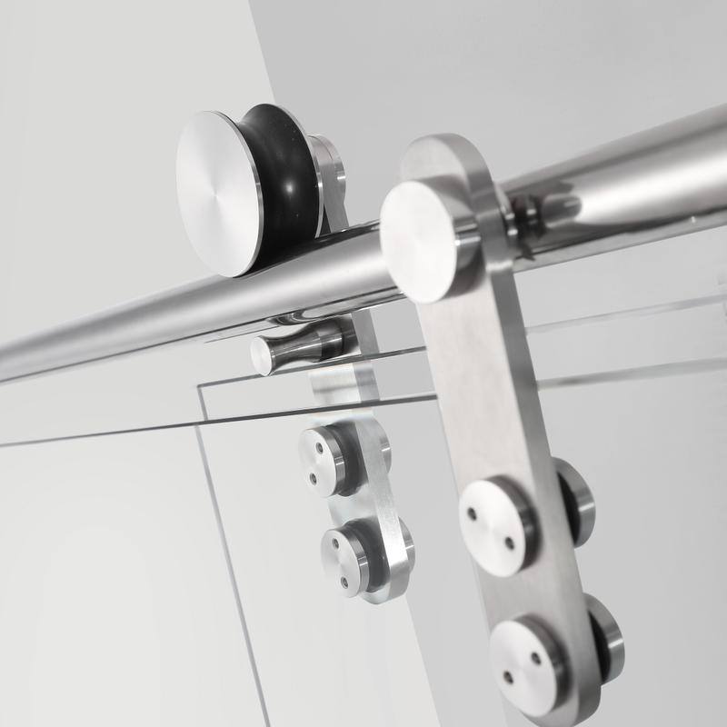 56-60" W x 76" H Single Sliding Frameless Shower Door with 5/16" (8mm) Tempered Glass & Dual Towel Bars