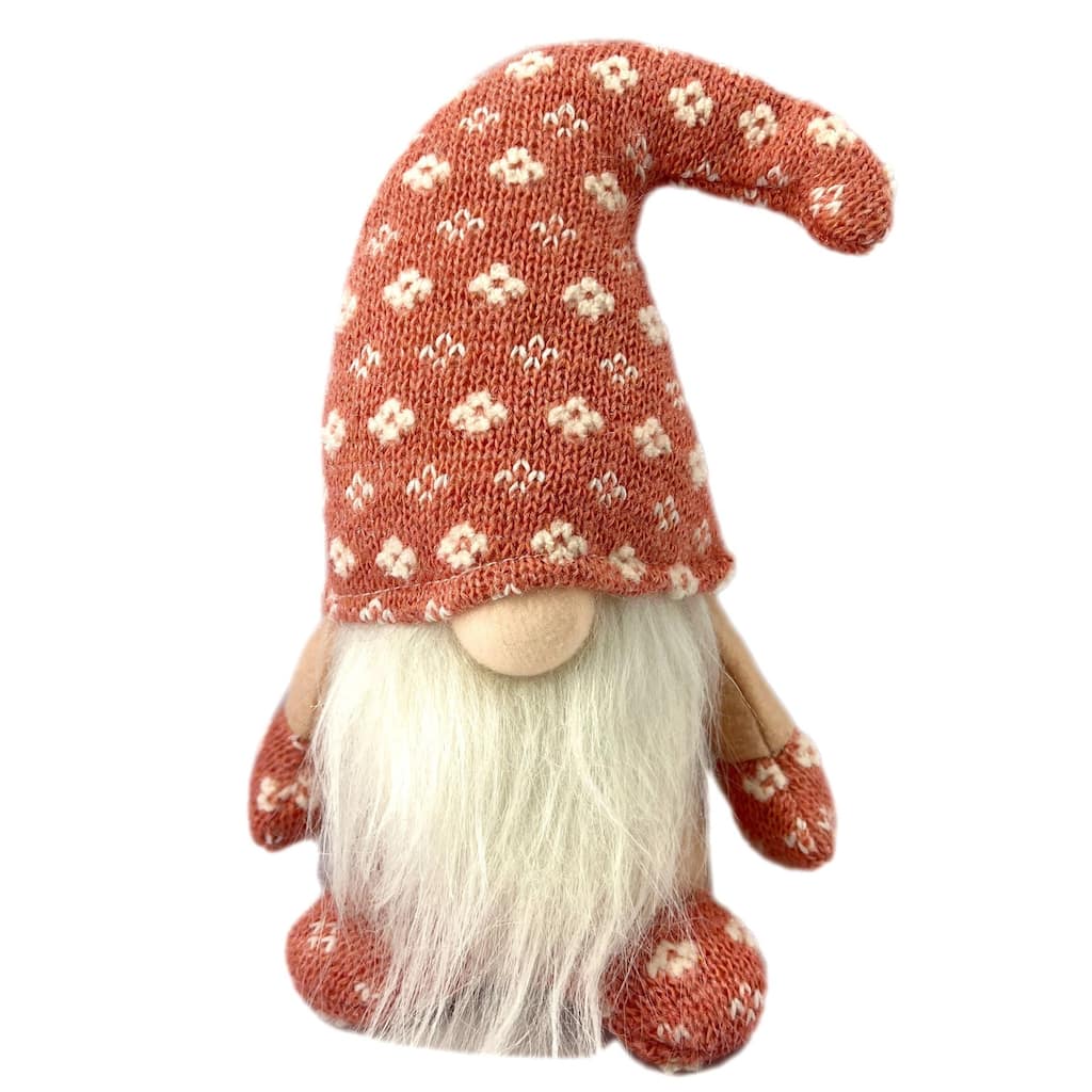 Bearded Gnome Christmas Tabletop Figurine - 8" - Red and White