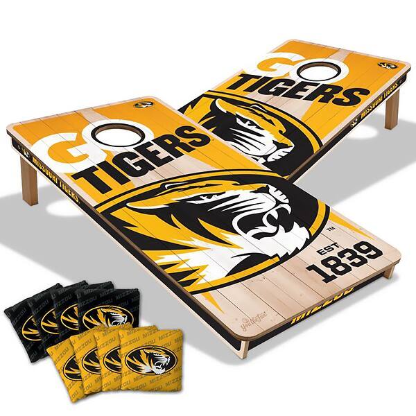 slide 2 of 5, Missouri Tigers NCAA 2x4 Cornhole Board Set Include Carrying Case