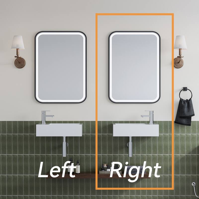 HOROW White Ceramic Right Hand Wall-Mounted Rectangular Vessel Sink in Porcelain - N/A