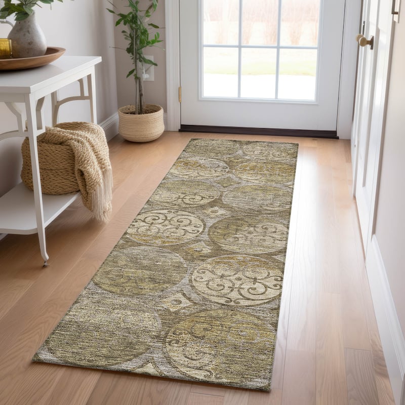 Machine Washable Indoor/ Outdoor Chantille Vintage Medallions Rug