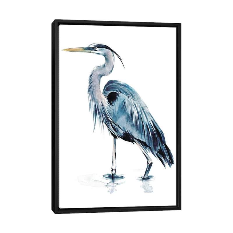 iCanvas "Blue Heron II" by Jennifer Paxton Parker Framed Canvas Print - Black - 40x26