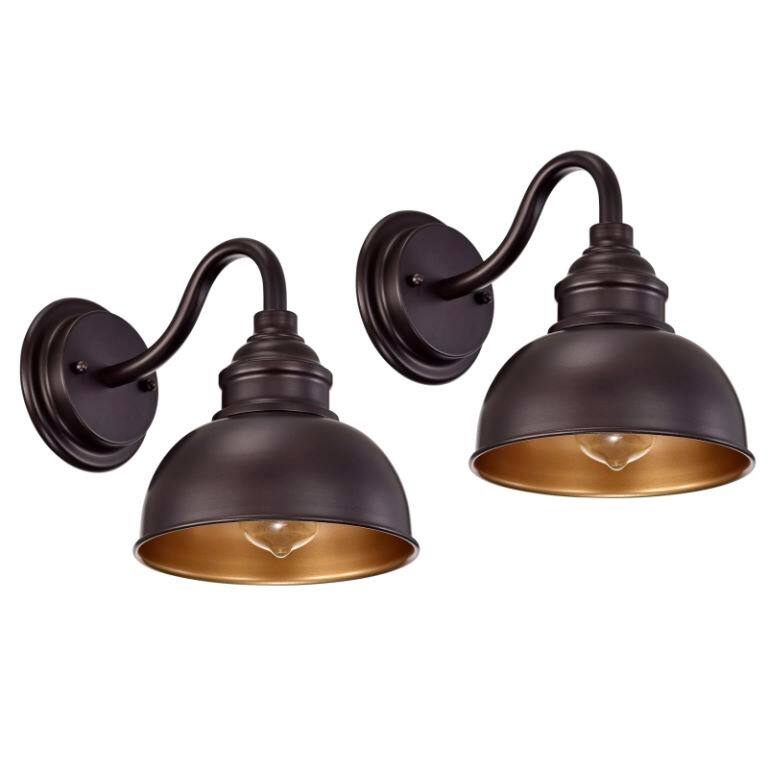 2 Pack 9"H Farmhouse Bath Vanity Wall Sconce - Oil Rubbed Bronze