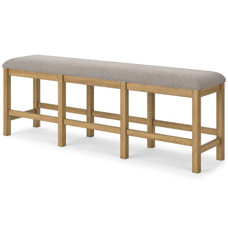 Signature Design by Ashley Havonplane Gray/Brown Counter Height Dining Table and 2 Bar stools and Bench