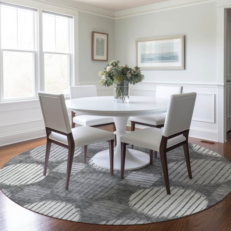 Machine Washable Indoor/ Outdoor Chantille Contemporary Dotty Rug