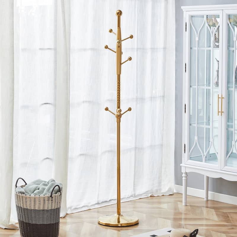 Main Stainless Steel Spray Painted Hanger Coat Rack, Solid Wood Reinforcement At The Bracket, With Detachable Bracket