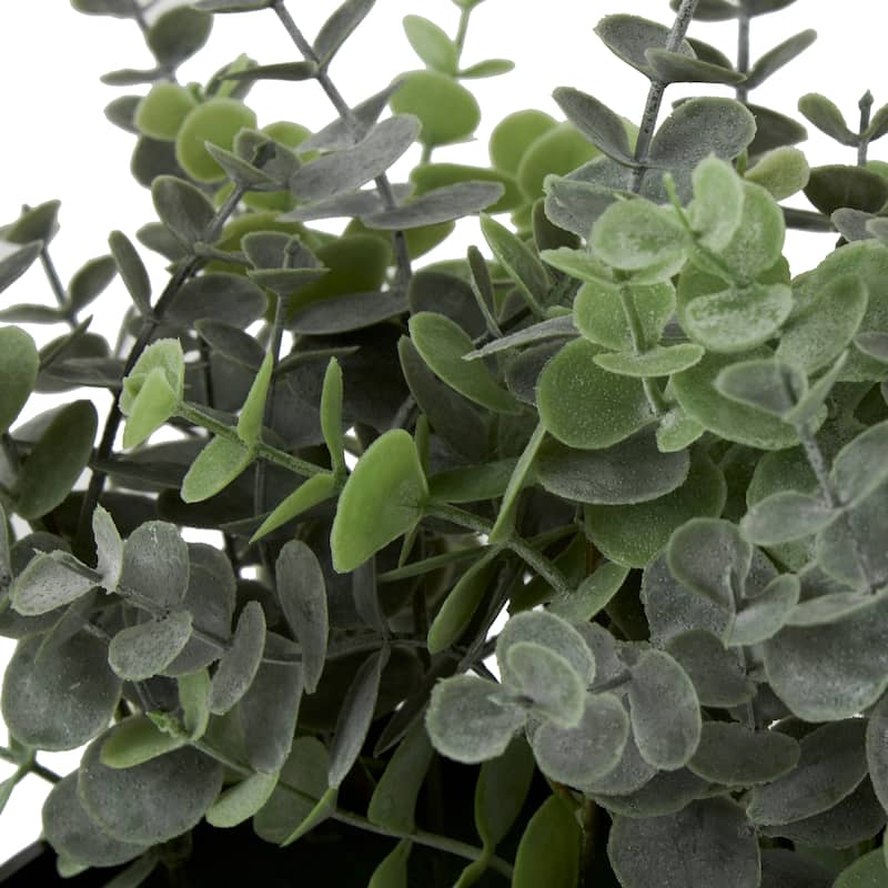 Green Faux Foliage Artificial Plant with Black Melamine Pot