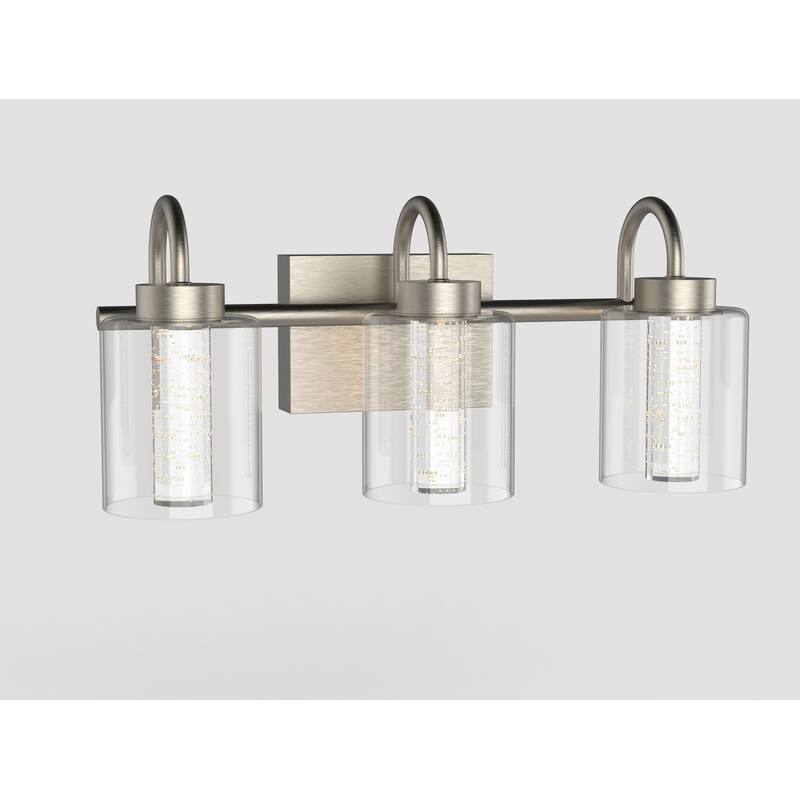 Brushed Nickel Vanity Lights with Crystal Bubble Glass