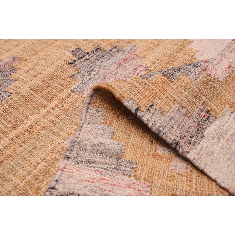 ECARPETGALLERY Flat-Weave Palas Denizli Tan Jute, Rayon Kilim - 5'4 x 7'5