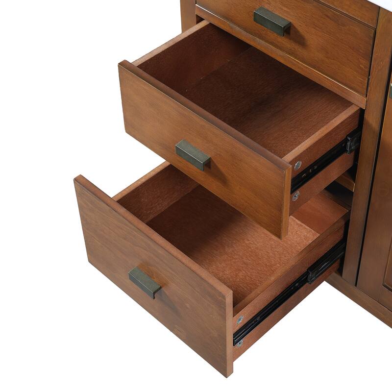 Christopher Knight Home - Modern 36" Freestanding Bathroom Vanity with Ceramic Sink, Dual Drawers, Flip-Up Storage - 36"W