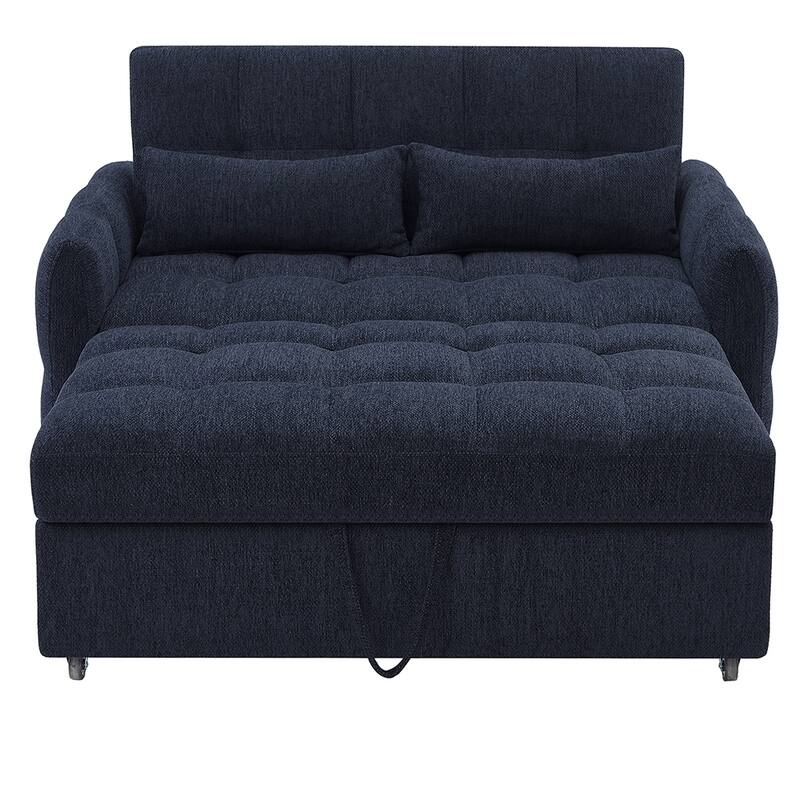 52.8" Adjustable Loveseat Sleeper, 3 USB Ports, 2 Pillows Included