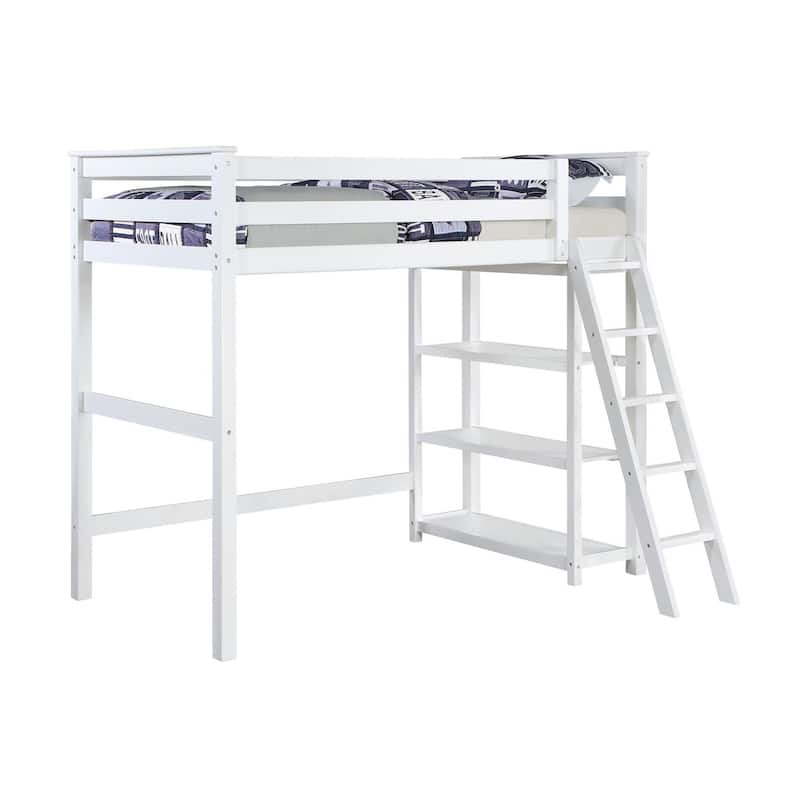 Jerica Twin Loft Bed with 3-Shelf