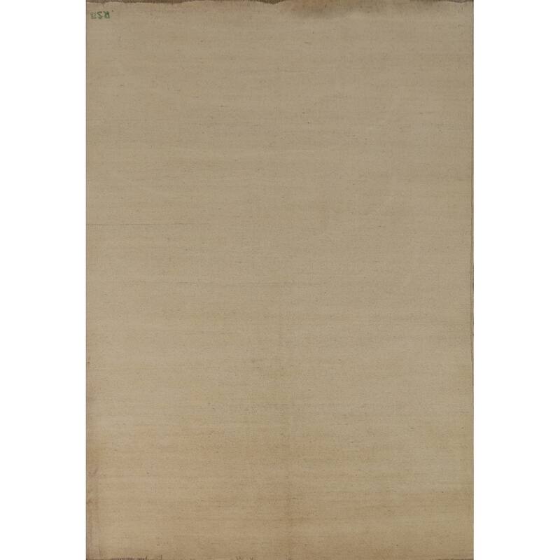 Modern Gabbeh Oriental Area Rug Hand-Knotted Solid Wool Carpet - 6'2"x 8'9"