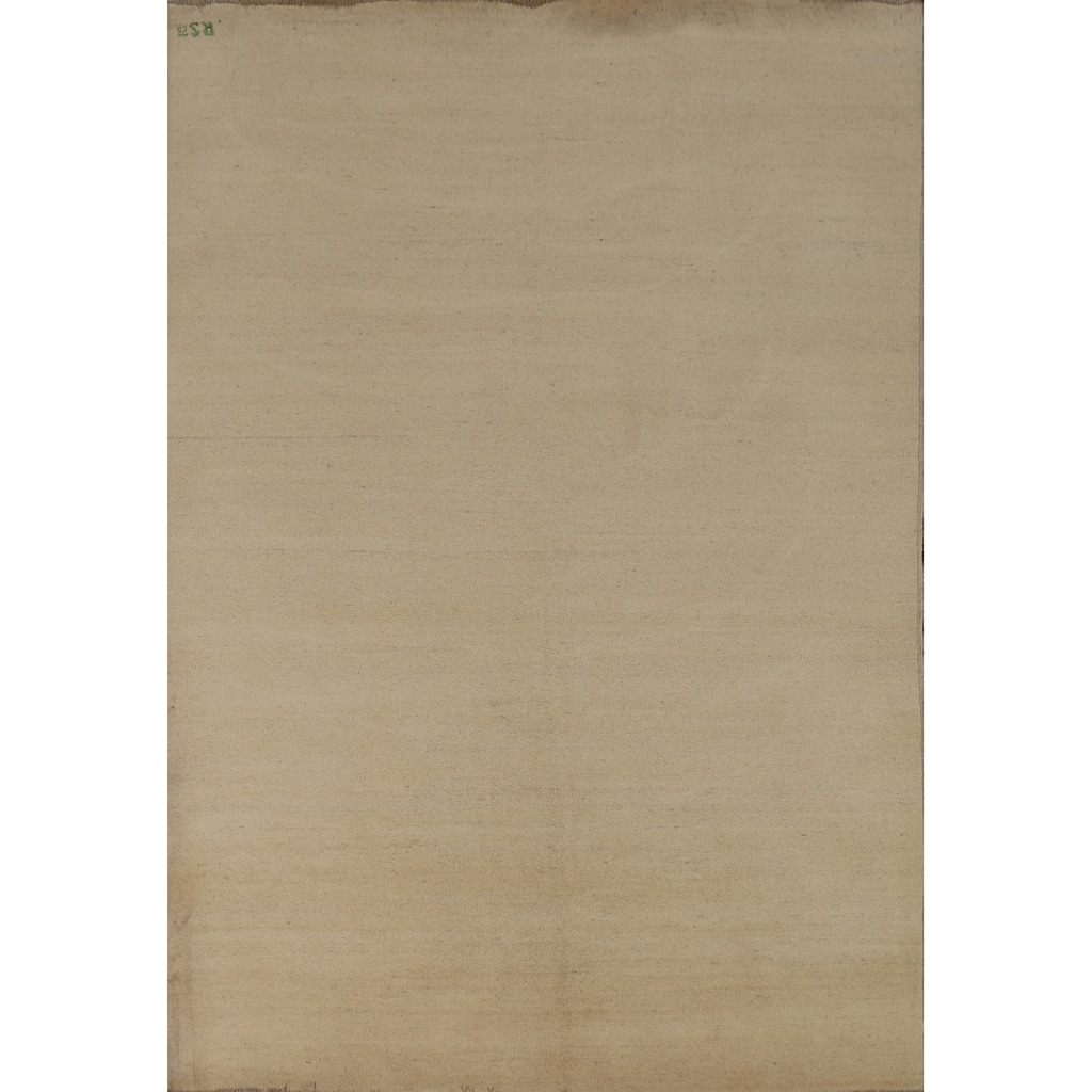 Modern Gabbeh Oriental Area Rug Hand-Knotted Solid Wool Carpet - 6'2"x 8'9"